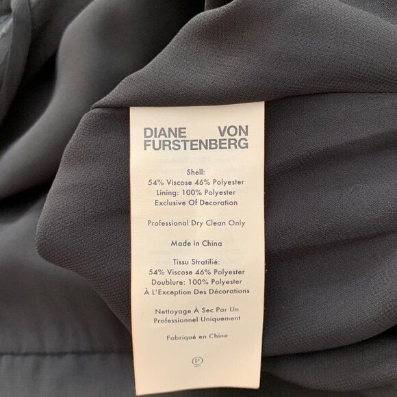 DVF Diane von Furstenberg Josefine black burnout gown ruffle long maxi dress 6 - Picture 7 of 8